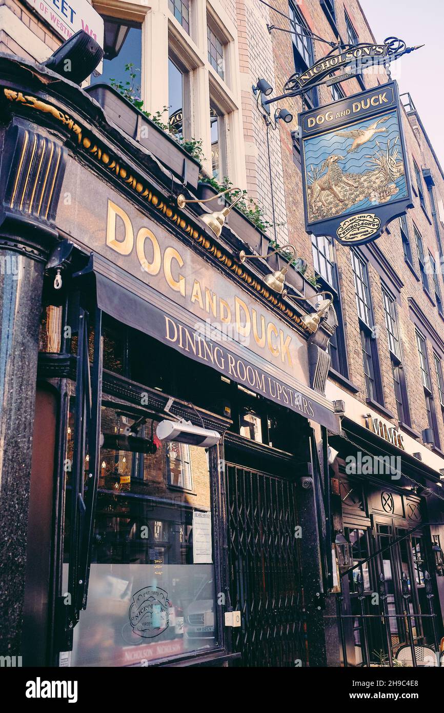 The Dog & Duck Pub in Soho, London Stock Photo