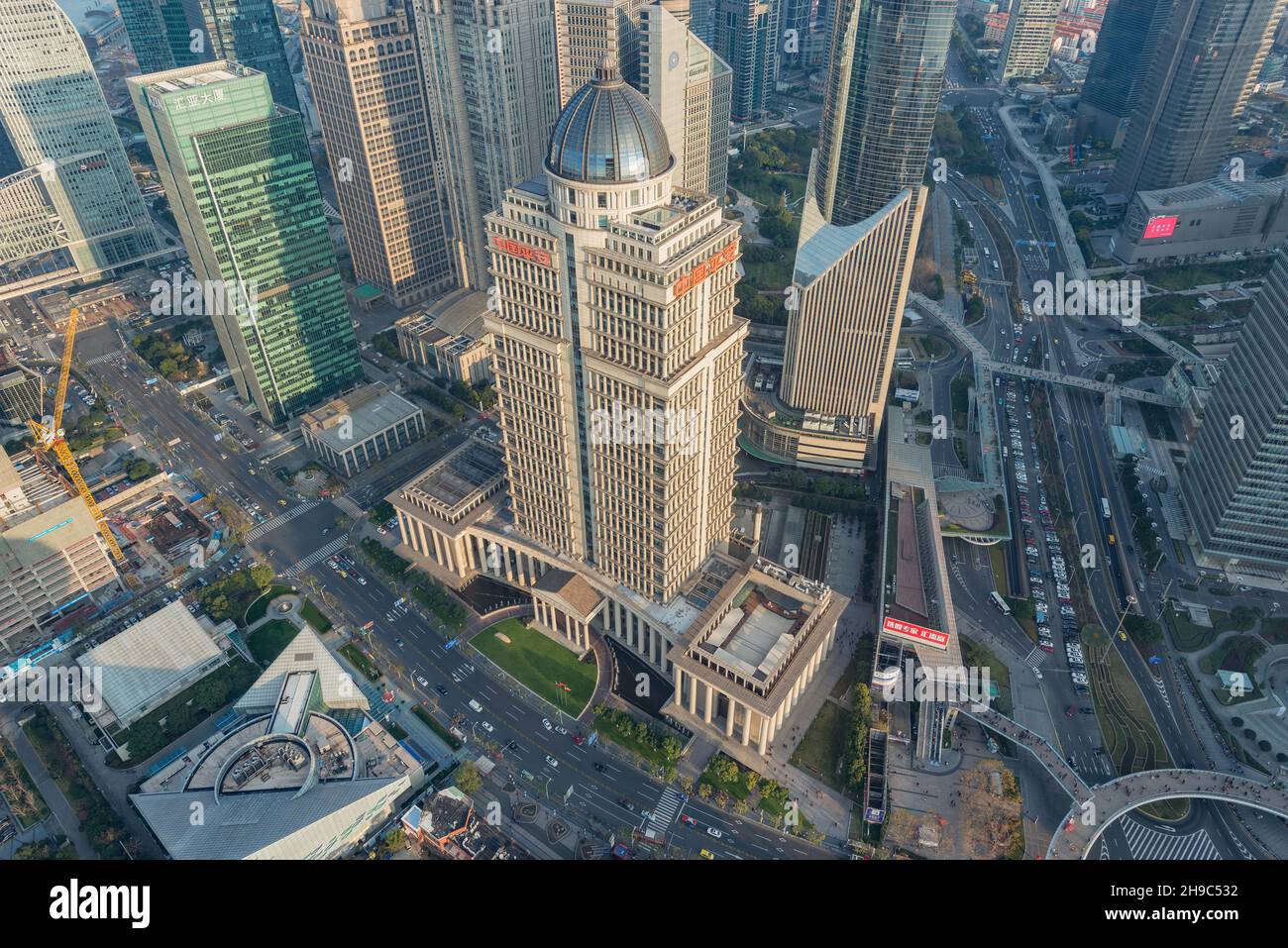 Shanghai aerial skyline 2017 hi-res stock photography and images - Alamy