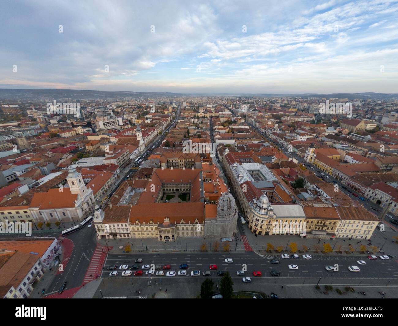 Panoramic view of the city of Cluj Napoca, Kolozsvar, Transylvania, Romania Stock Photo