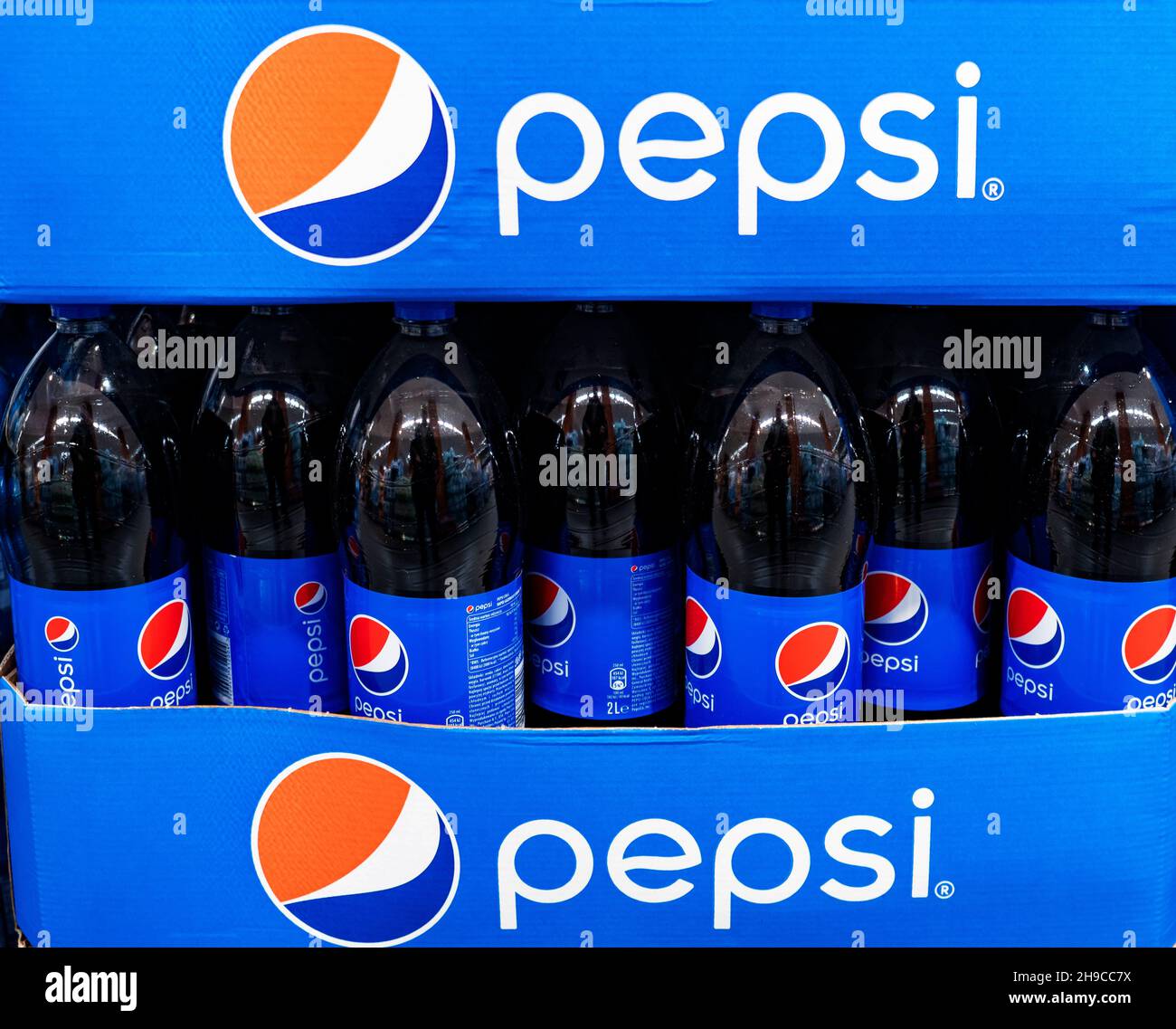 A lot of Pepsi bottles in the store Stock Photo Alamy