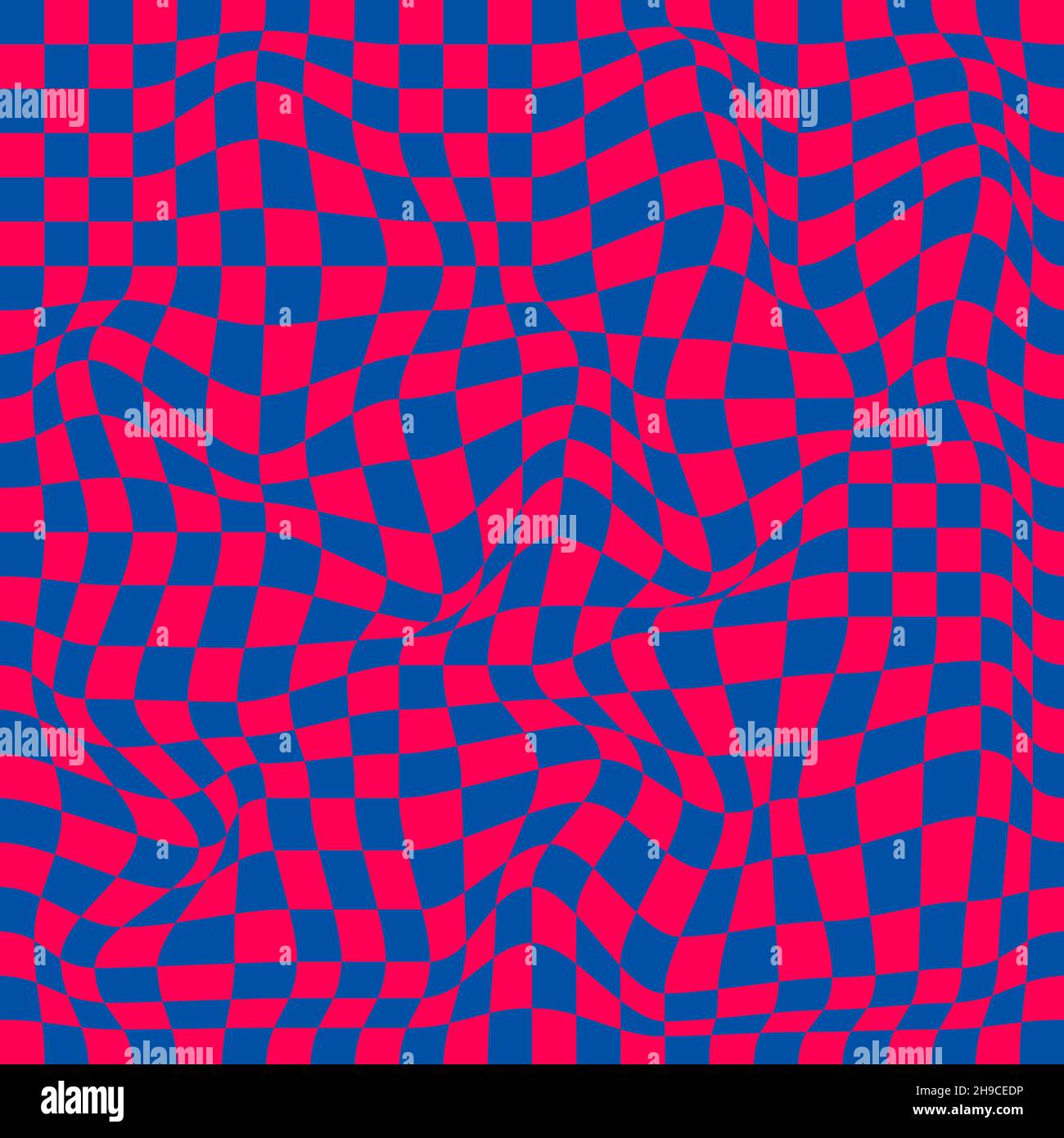 Distorted surface. Chess background with distortion. Optical illusion ...