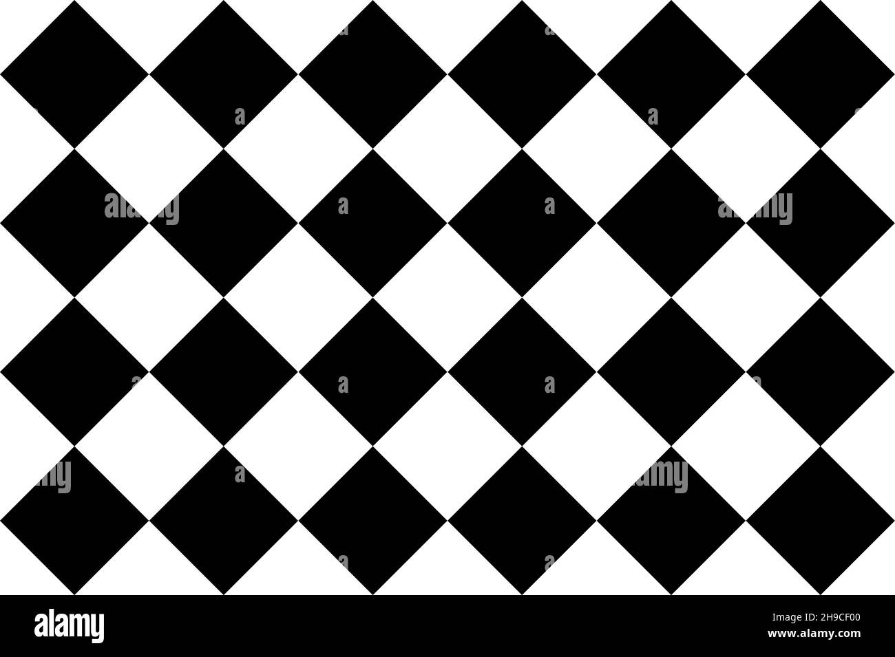 Tile of diagonal black and white squares seamless pattern Stock Vector