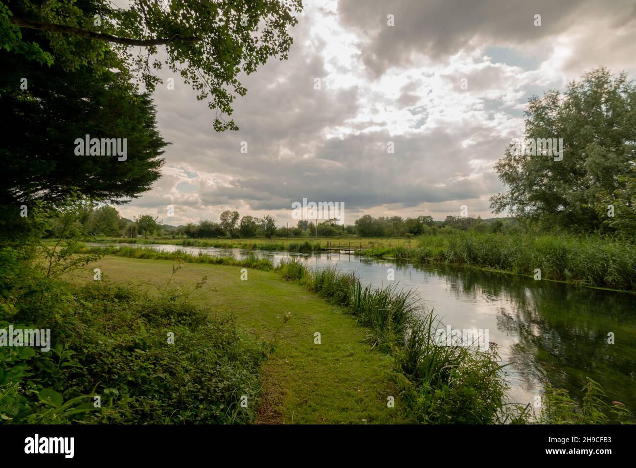 River Test at Chilbolton Stock Photo - Alamy