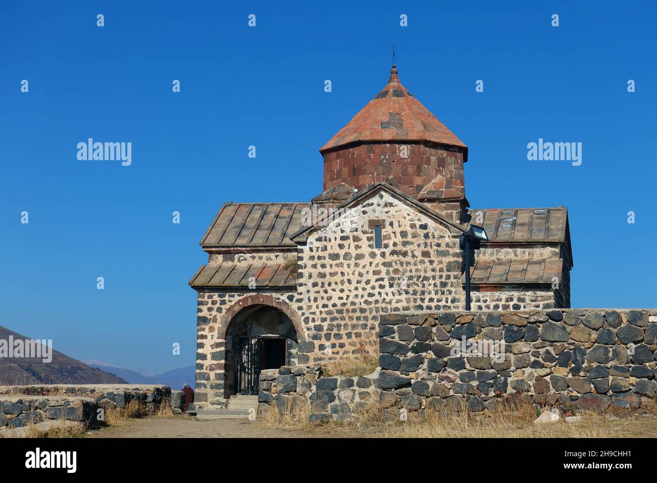 The Sevanavank church at Lake Sevan in the Gegharkunik Province of Armenia Stock Photo