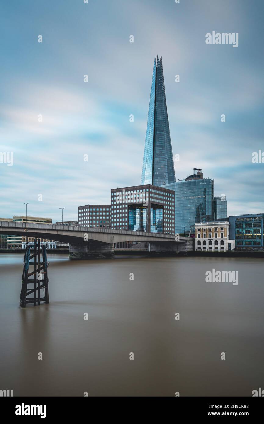 London skyline long exposure with London Bridge and the Shard Stock Photo