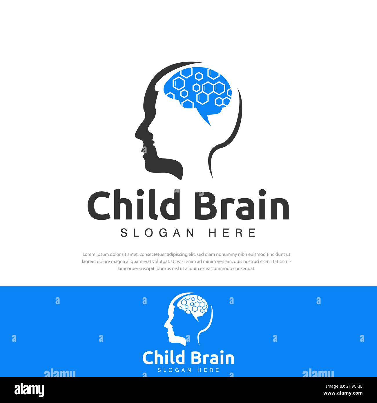 Child brain illustration logo Adult brain and image research ...