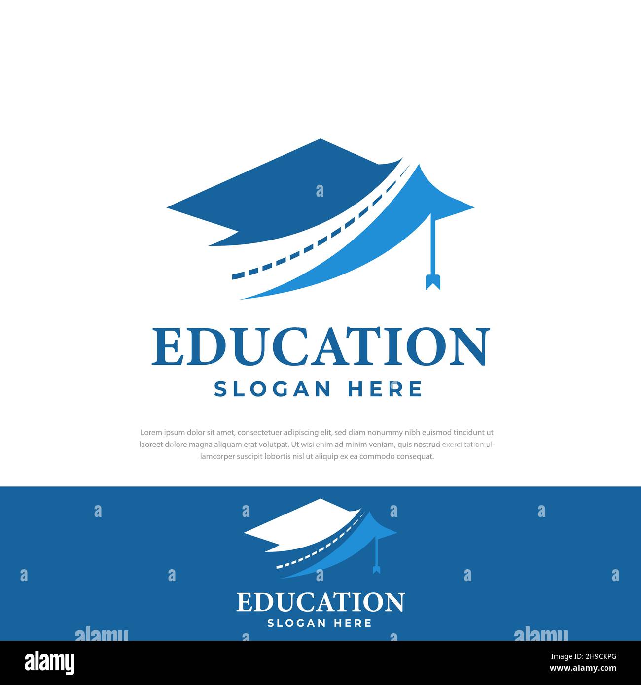 Graduation Toga Hat illustration design logo,travel symbol template,university education icon Stock Vector