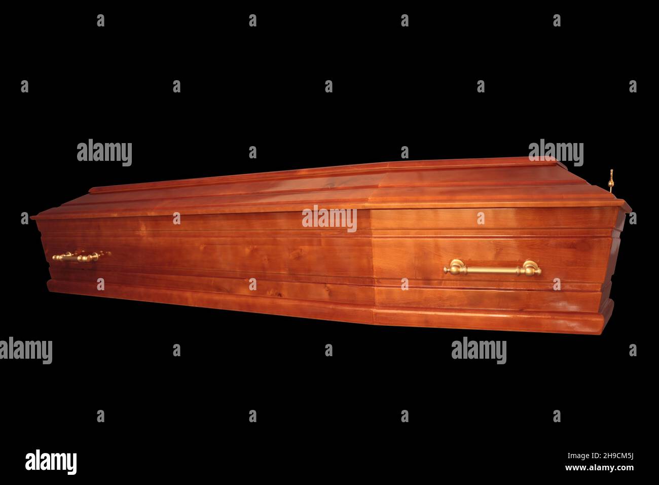 Wooden coffin isolated on white background Stock Photo Alamy