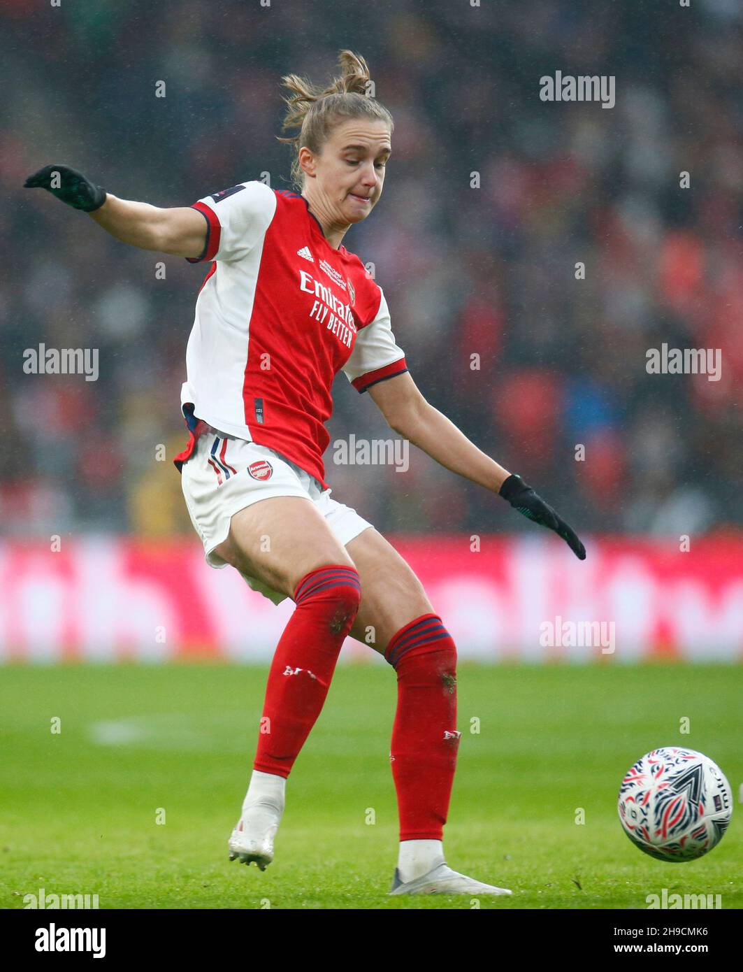 LONDON, England - DECEMBER 05: Vivianne Miedema of Arsenal  during Vitality Women's FA Cup Final 2021 between Arsenal and Chelsea at Wembley stadium, Stock Photo