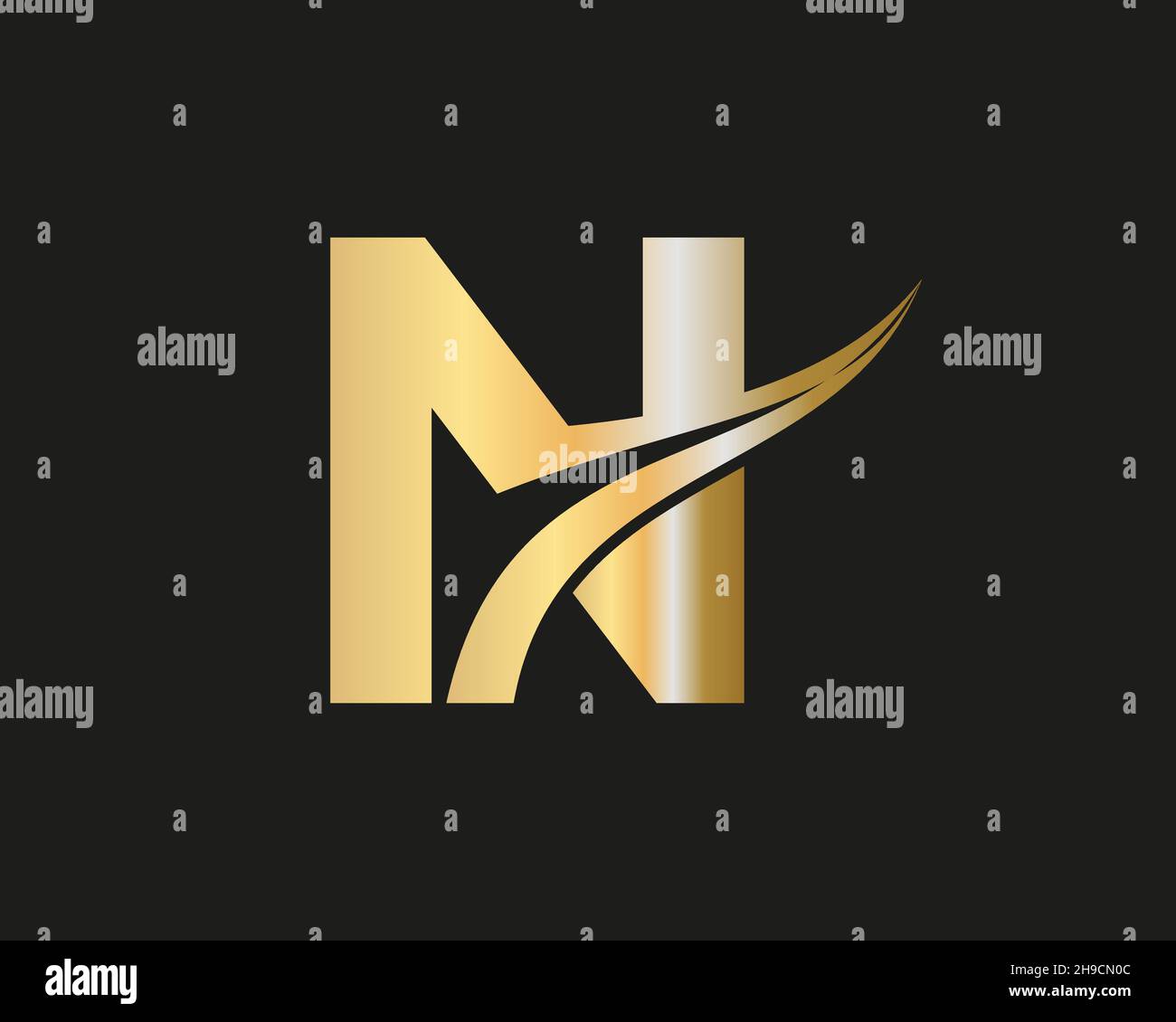 N Logo Design Template. Initial N Letter Logo With Creative Modern ...