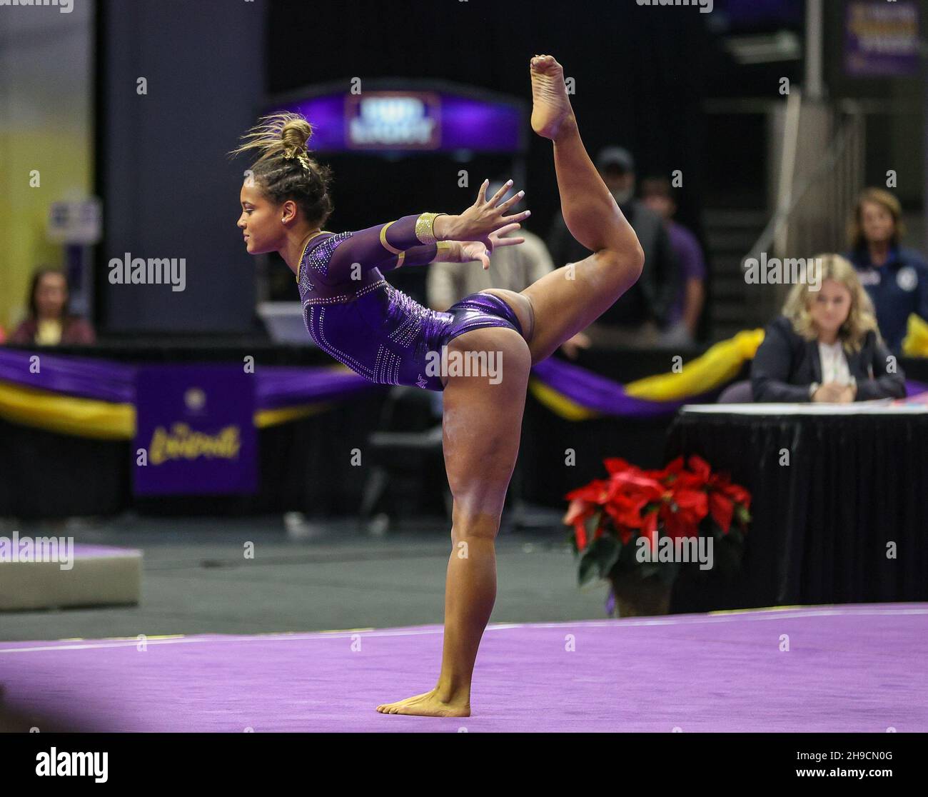 December 3, 2021 Haleigh Bryant debuts her floor routine for the LSU