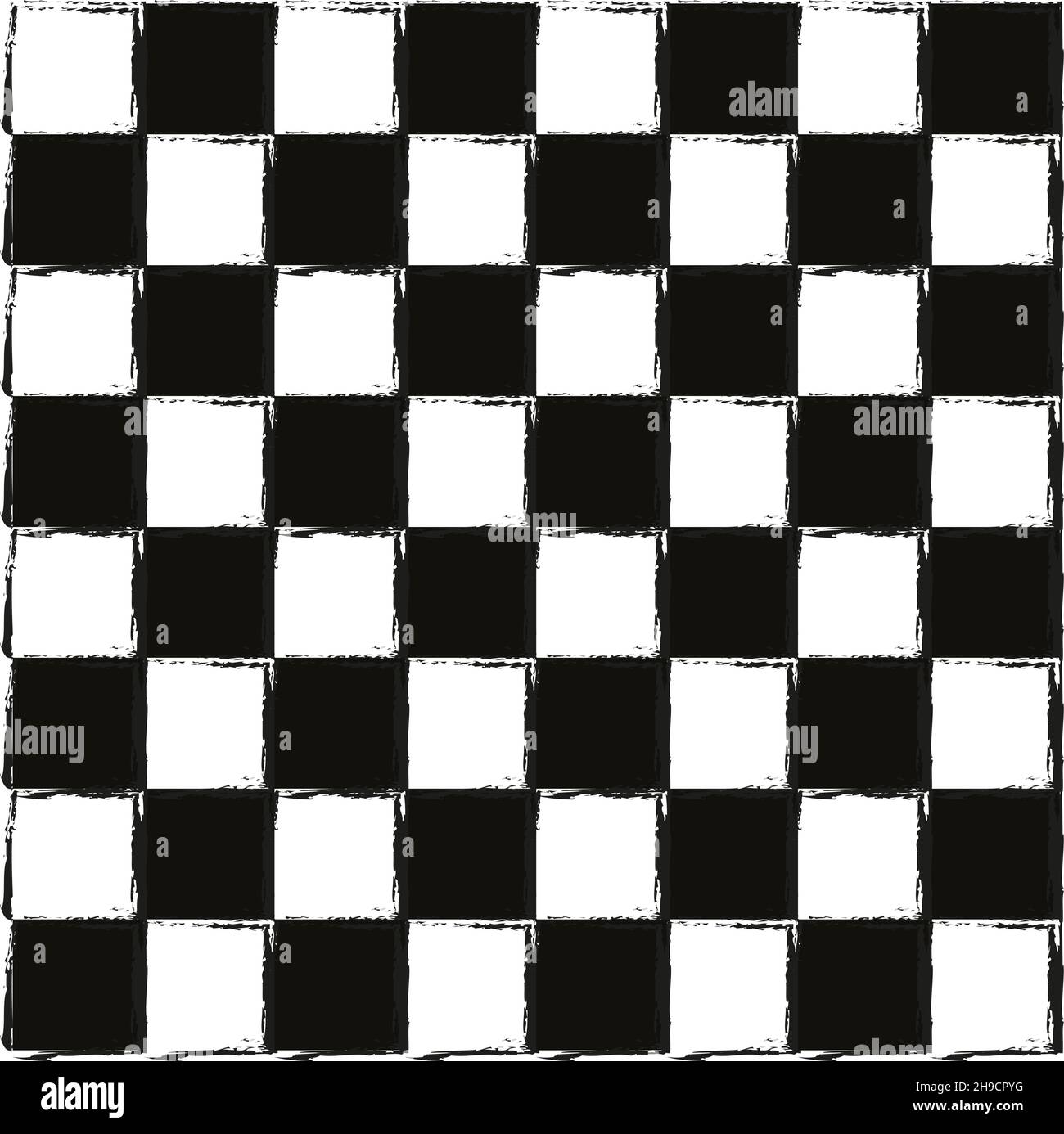 Checker chess drawing square abstract black and white background vector Stock Vector