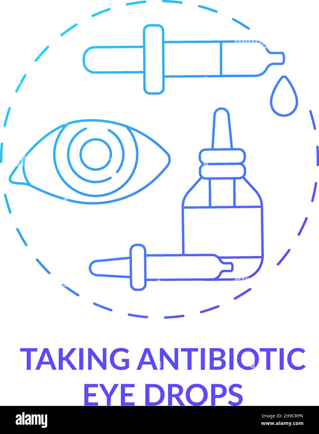Taking antibiotic eye drops gradient concept icon Stock Vector