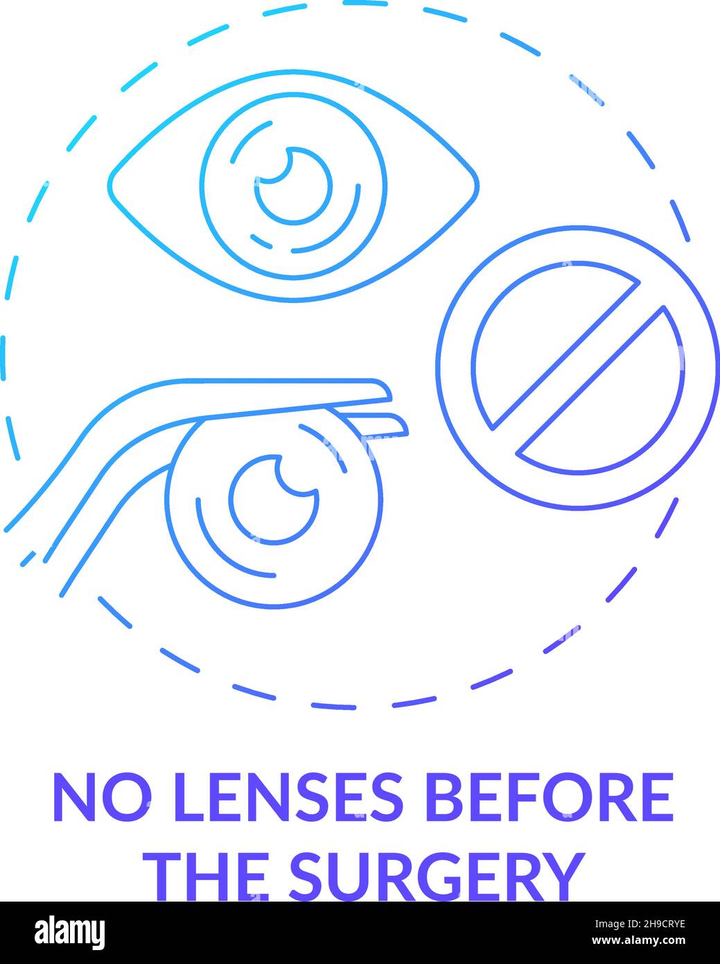 No lenses before the surgery gradient concept icon Stock Vector