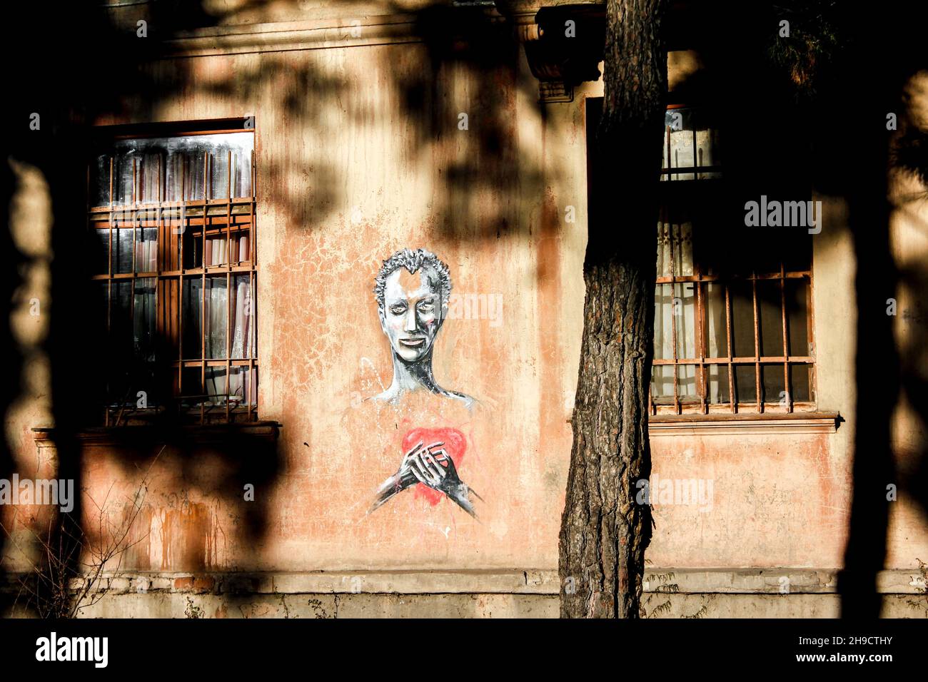 Male teen painting wall spray paint hi-res stock photography and images ...