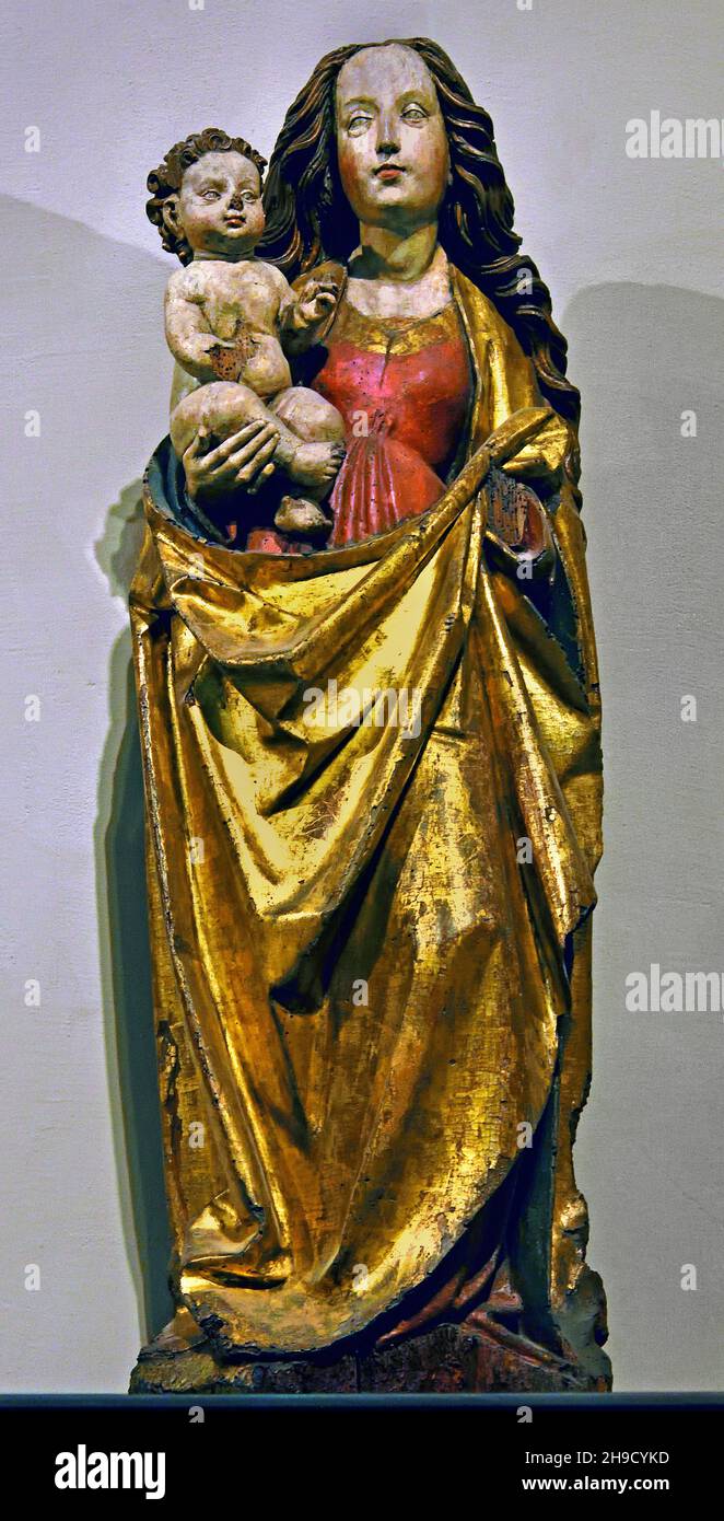 The Madonna and baby is dated to about 1510, Sculptor of the upper Rhine (Basle?) Switzerland Germany Stock Photo