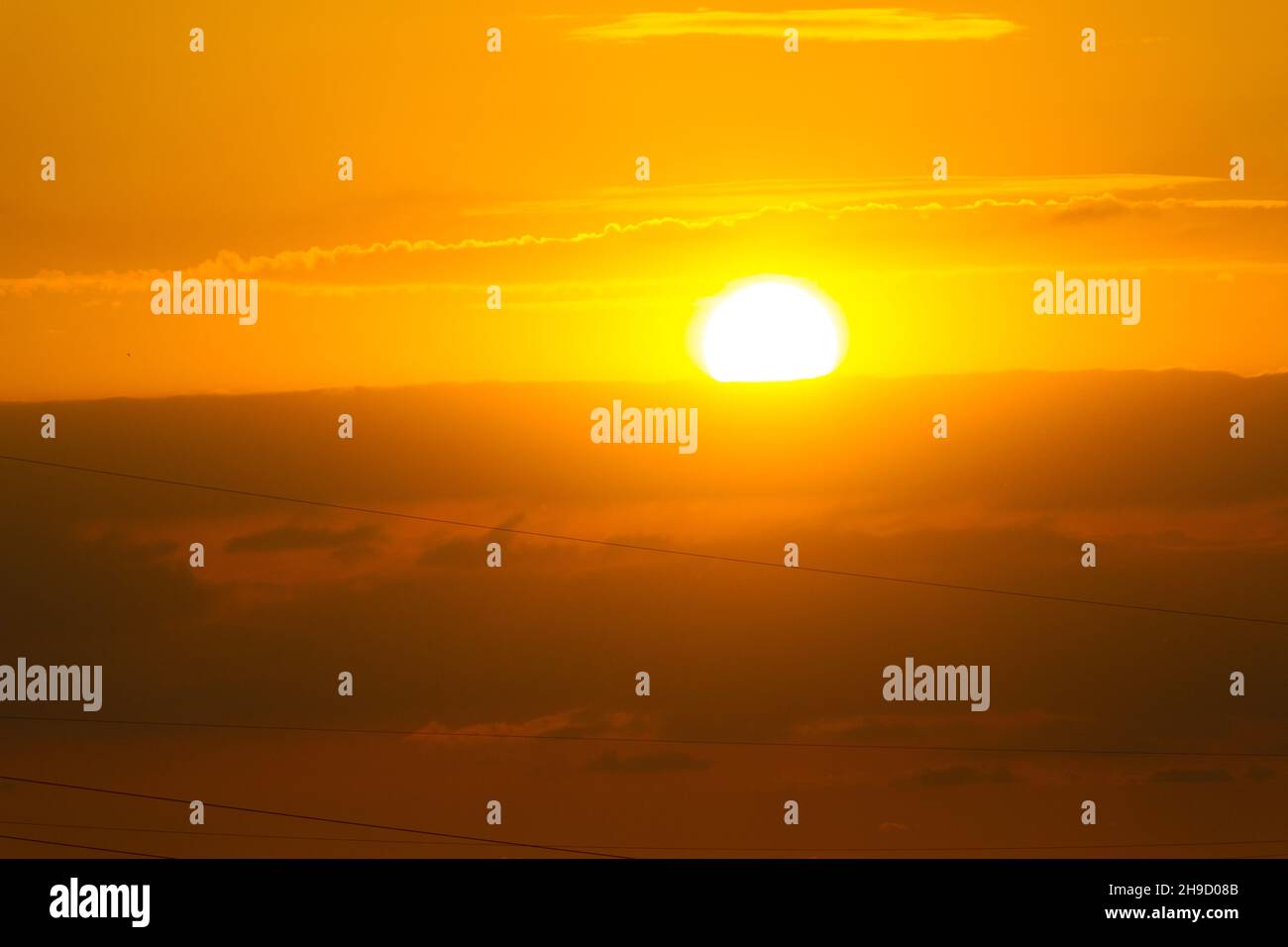 Scenic orange sunset sky background Stock Photo - Alamy