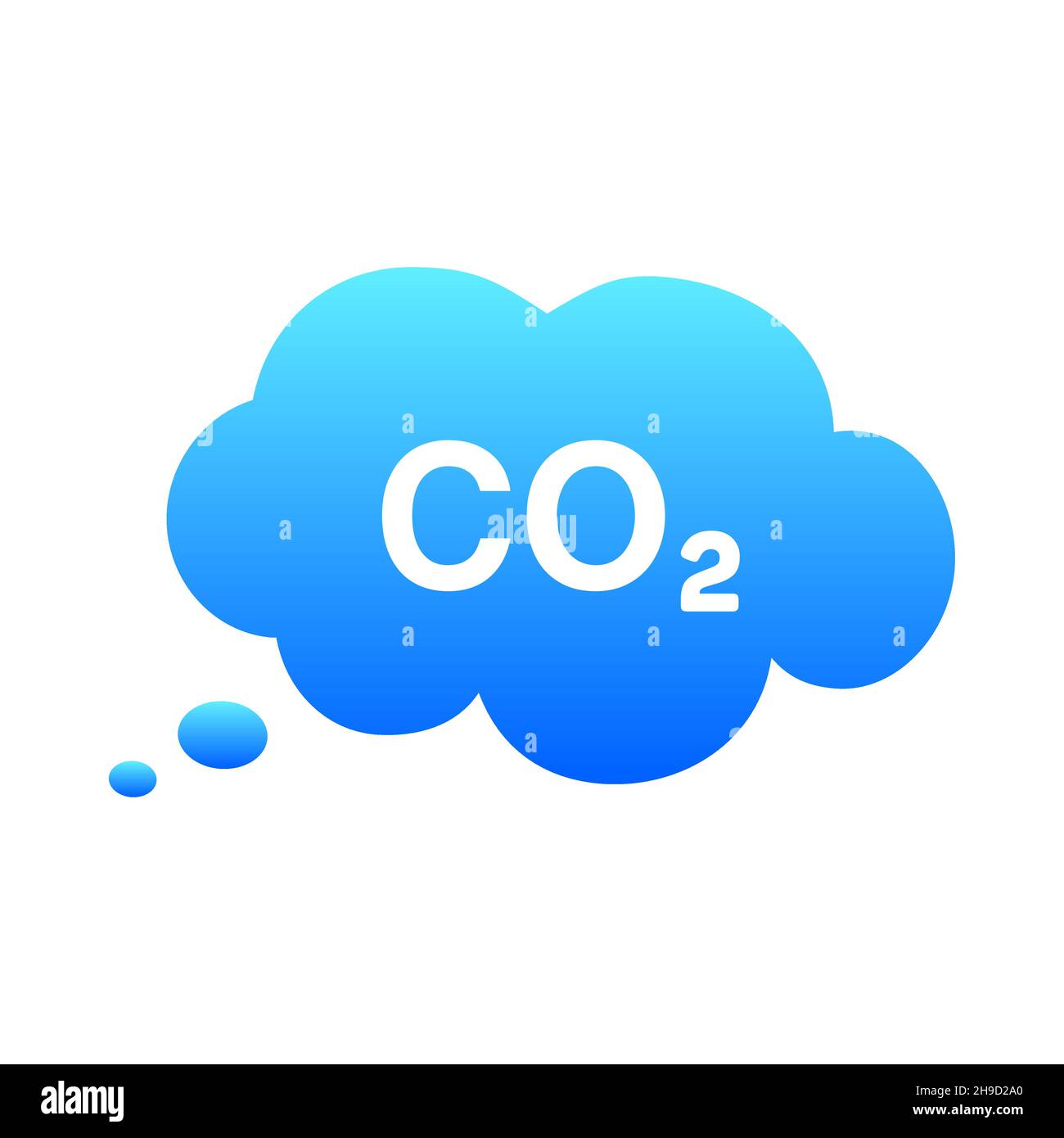 CO2 emissions vector icon. Carbon gas cloud, dioxide pollution. Global
