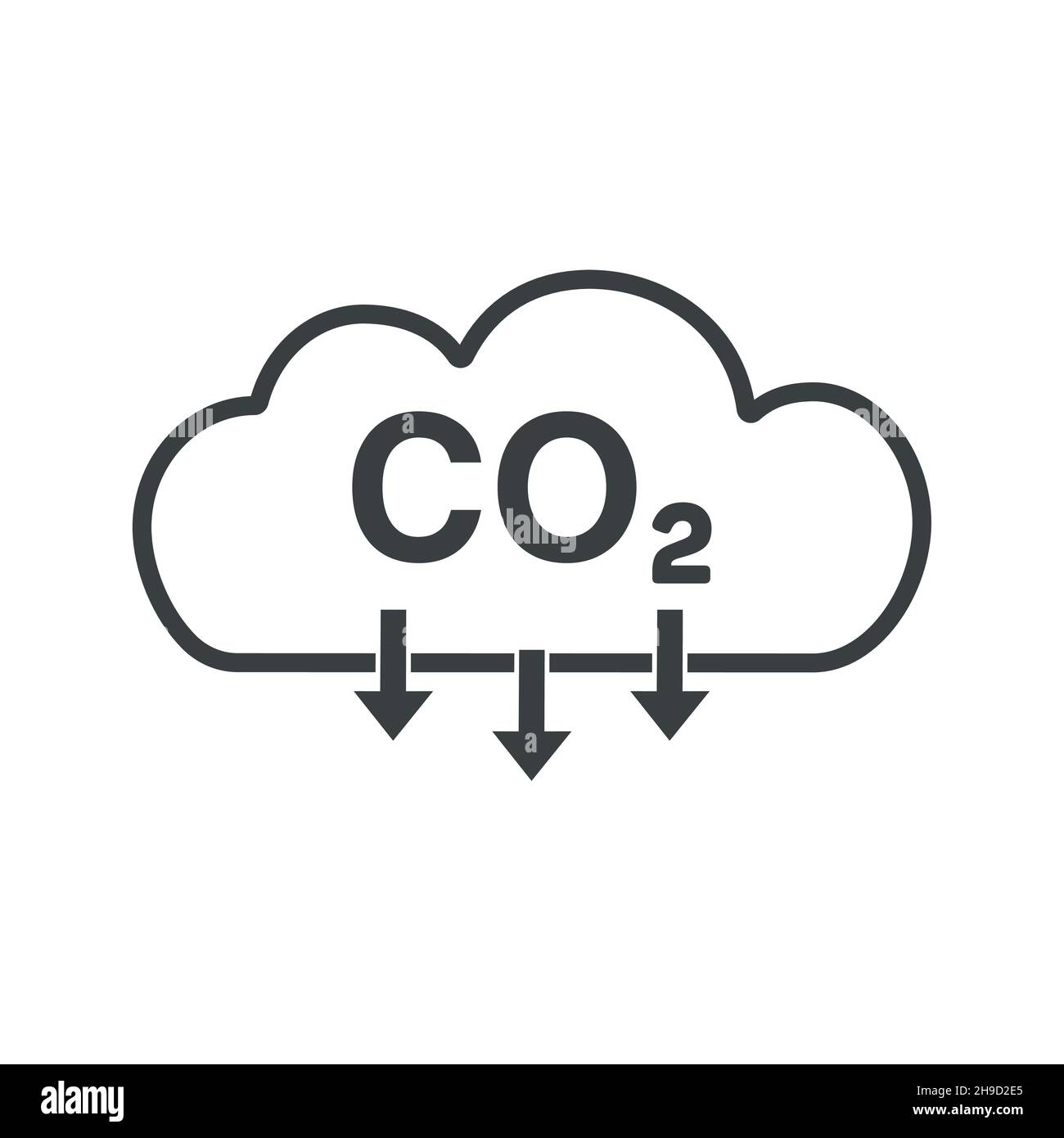 CO2 cloud icon. Carbon emissions reduction icon. This design suitable for explain about environment. Vector Stock Vector