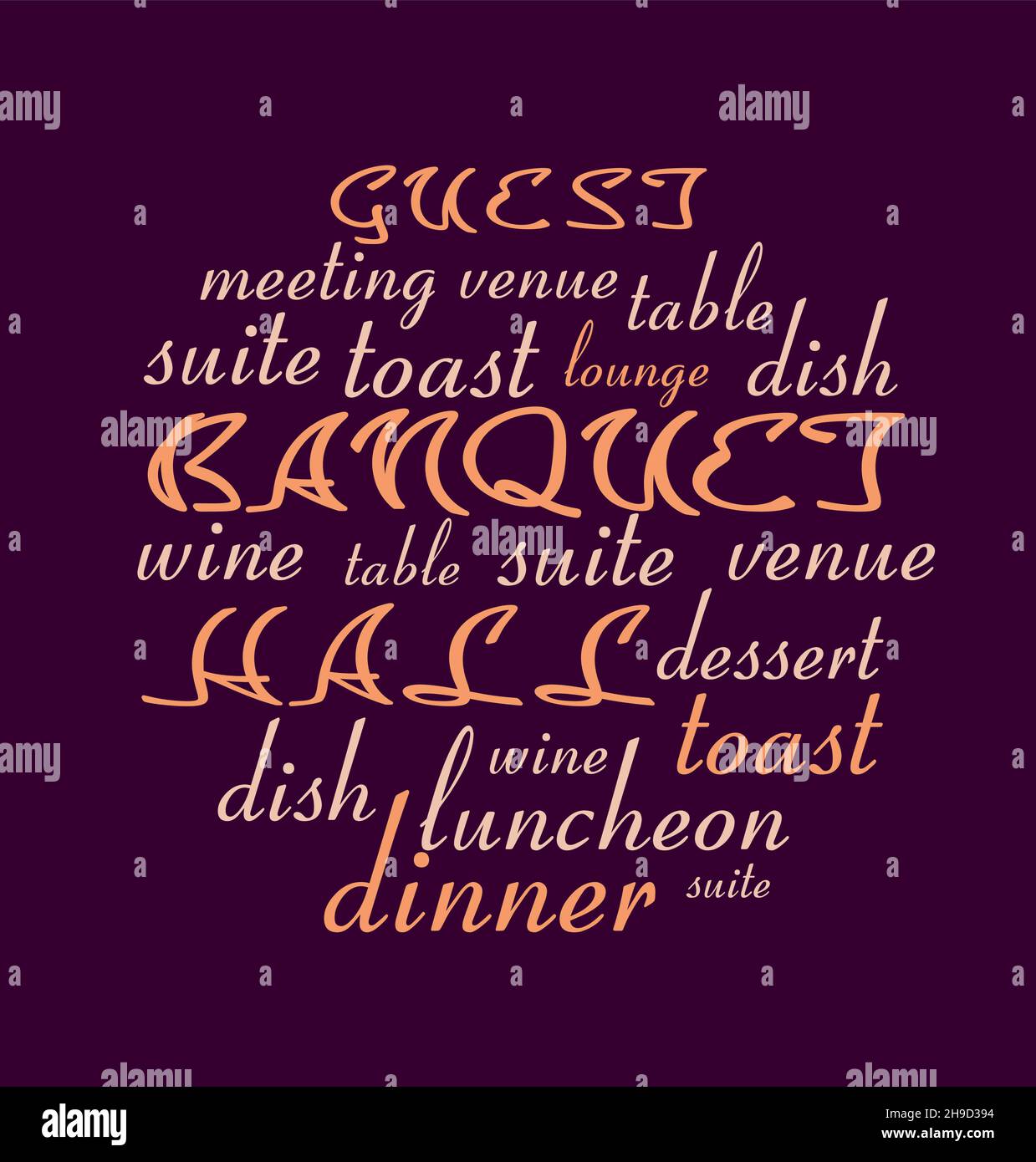 Banquet hall word collage Stock Vector Image & Art Alamy