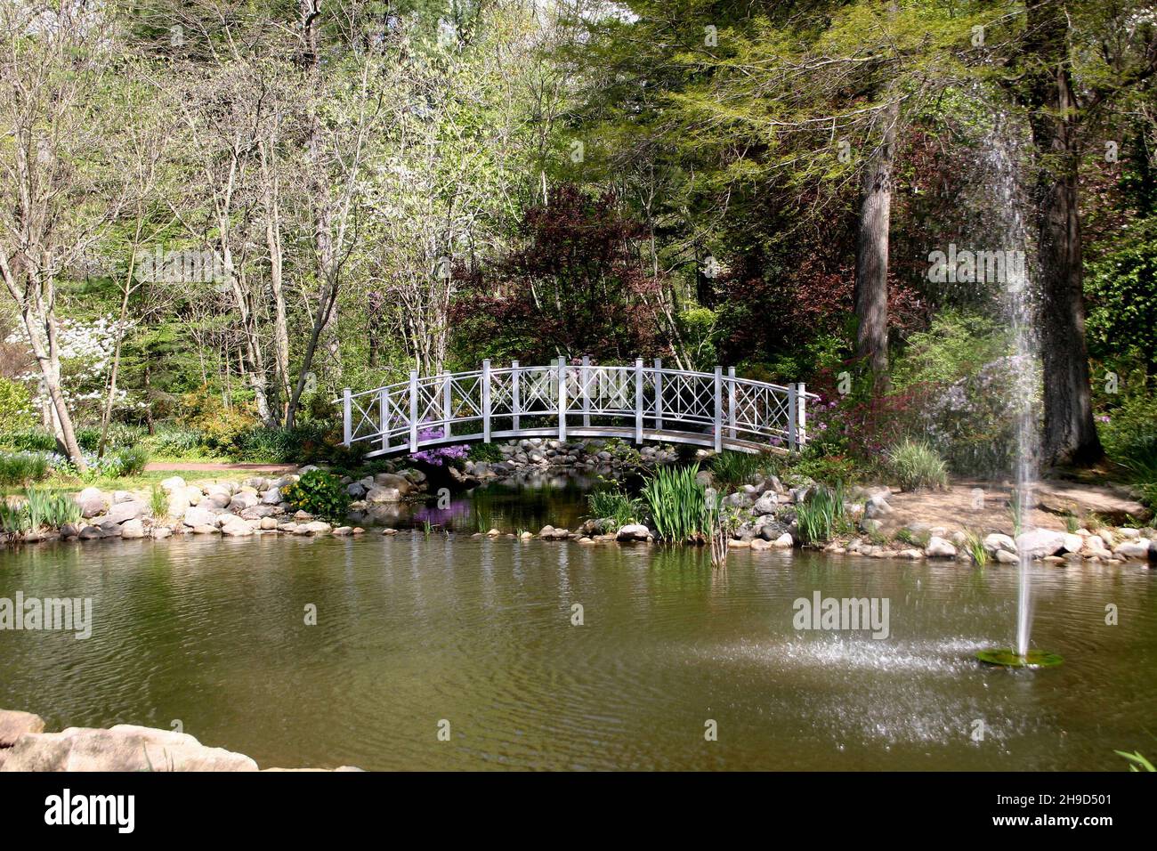 Sayen Park Botanical Gardens, public park Hamilton, NJ, USA Stock Photo