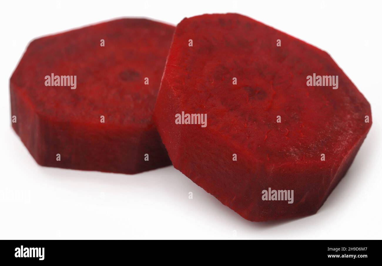 Beetroot fresh and sliced over white background Stock Photo