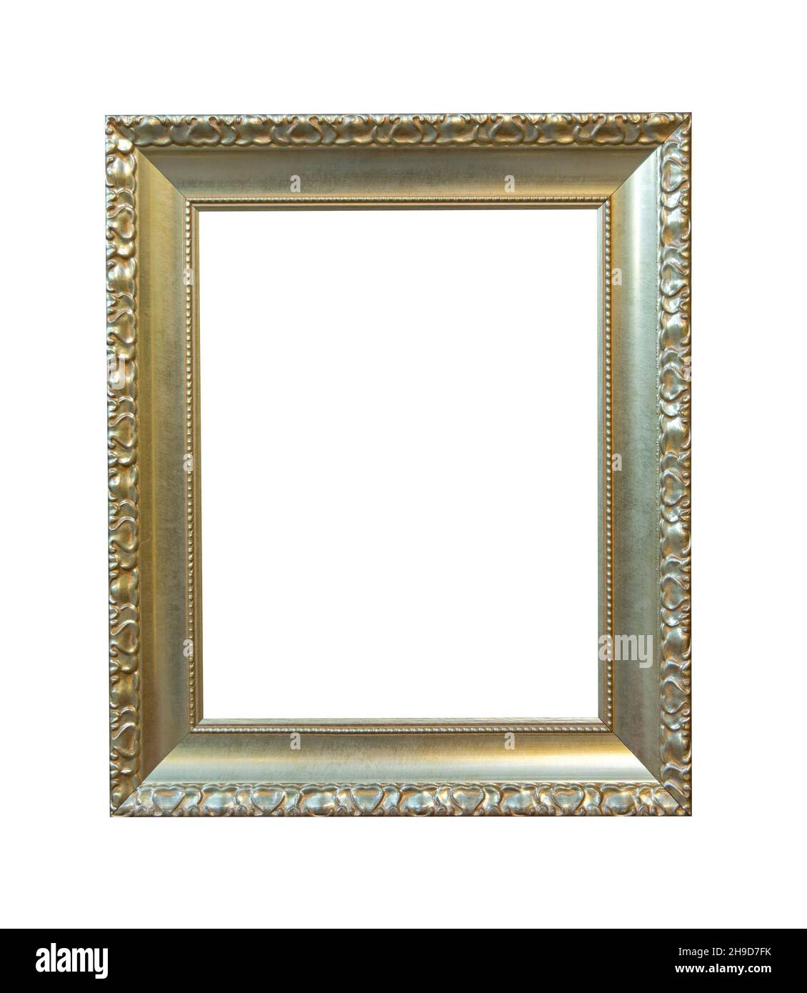 Gold Luxury Portrait Frame Copy Space Isolated Stock Photo