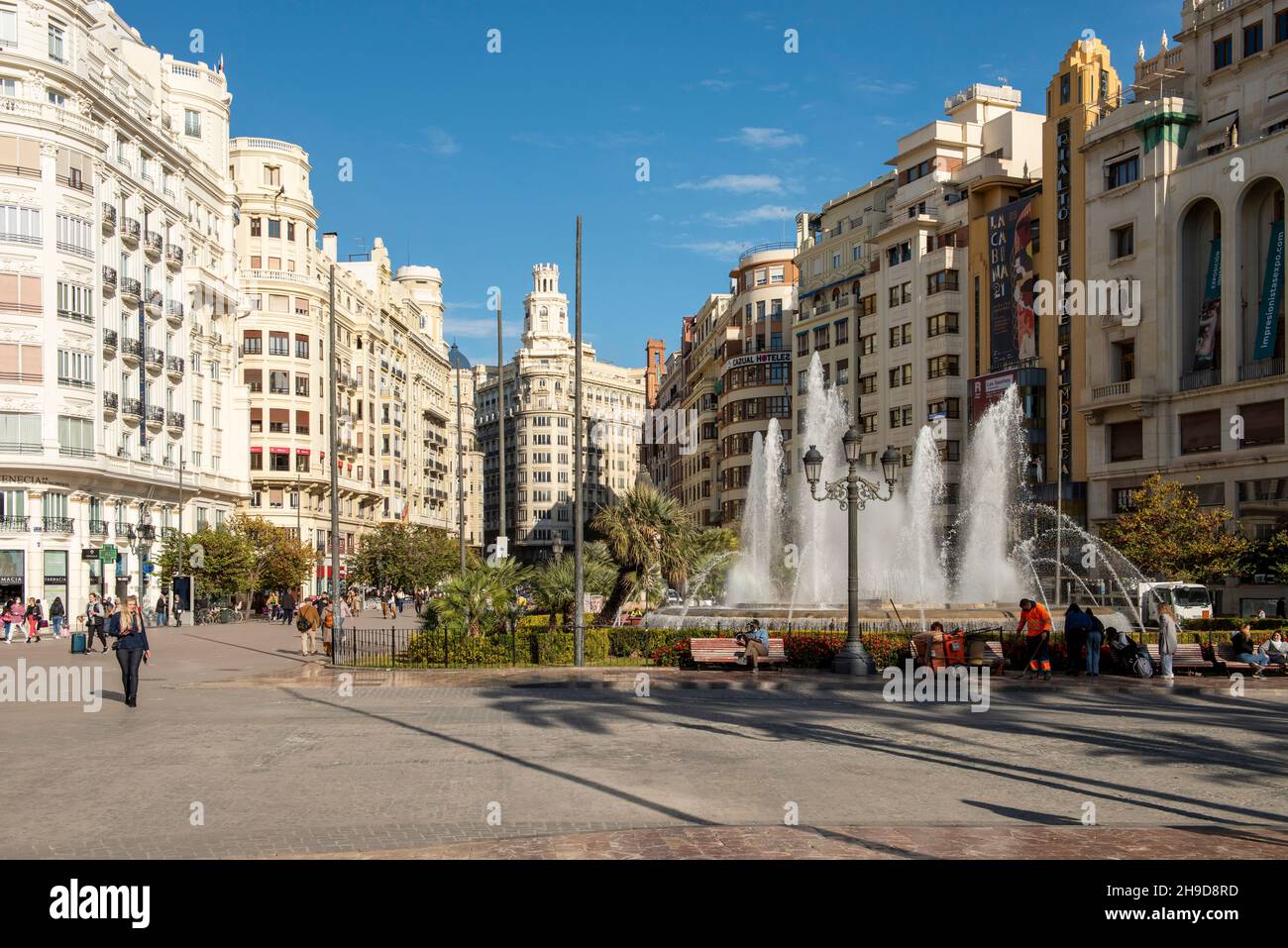 Plaza in Valencia, Spain Stock Photo