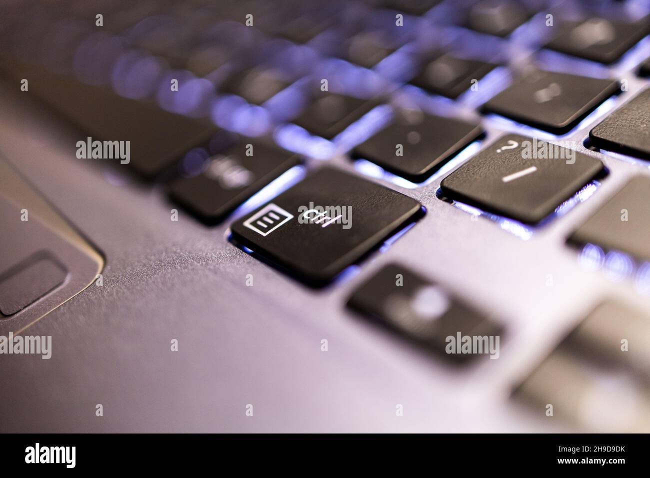 Control button Keyboard ctrl press type close up macro desktop laptop