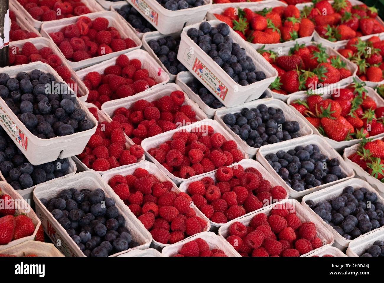 FRANKFURT, GERMANY Jun 08, 2020 The Fresh berries at a market stand