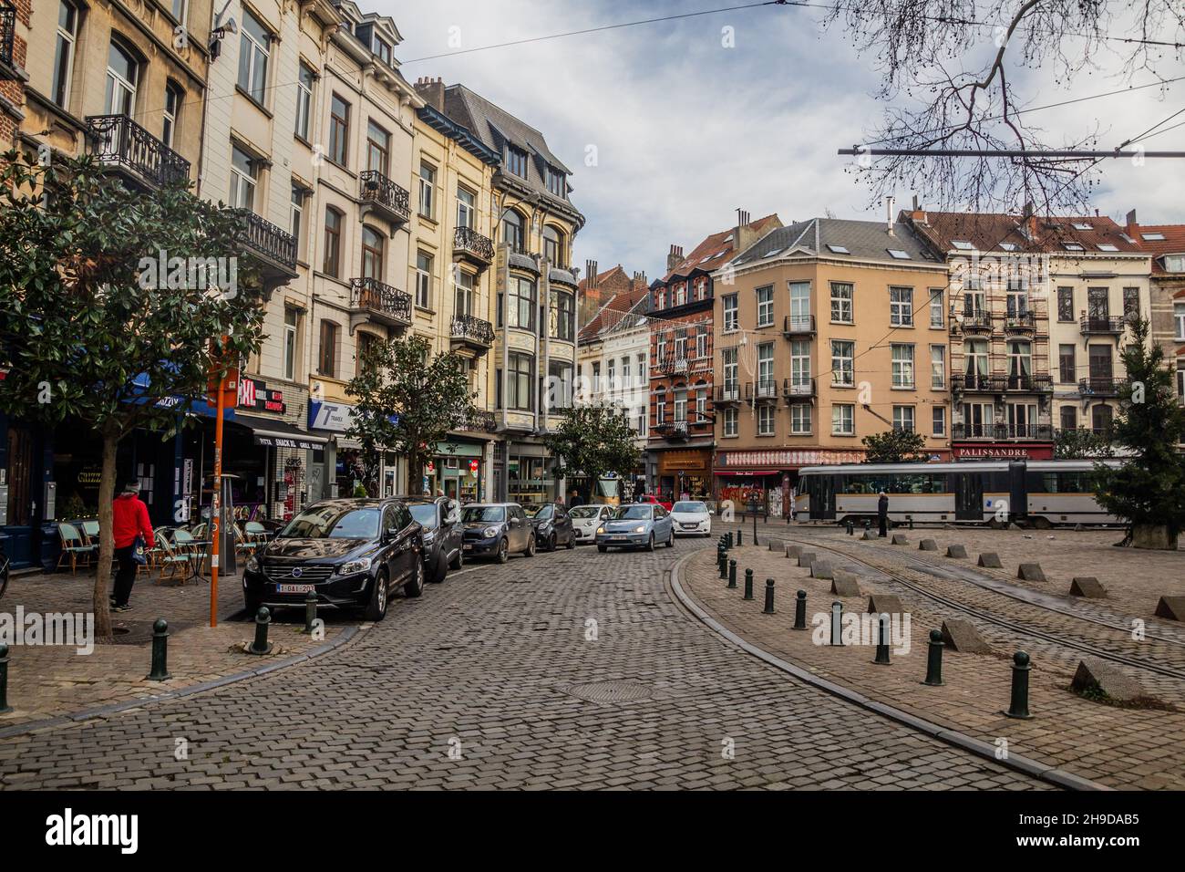 BRUSSELS, BELGIUM DECEMBER 18, 2018 Parvis de la Trinite street in SaintGilles municipality