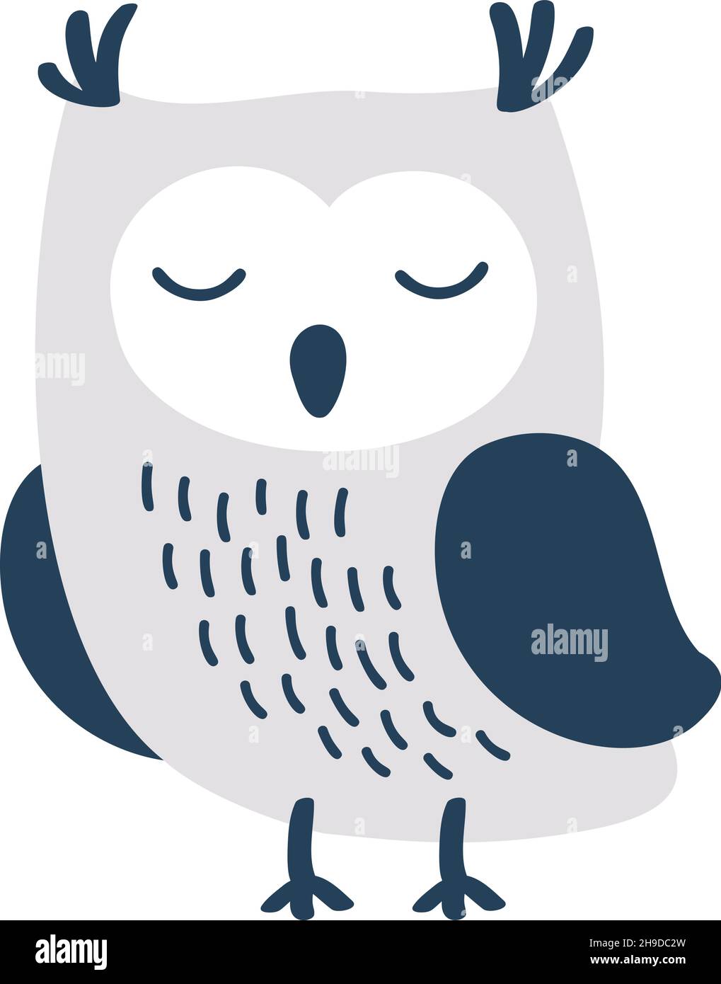 Cute little vector owl. Hand drawn doodle sketch illustration in ...
