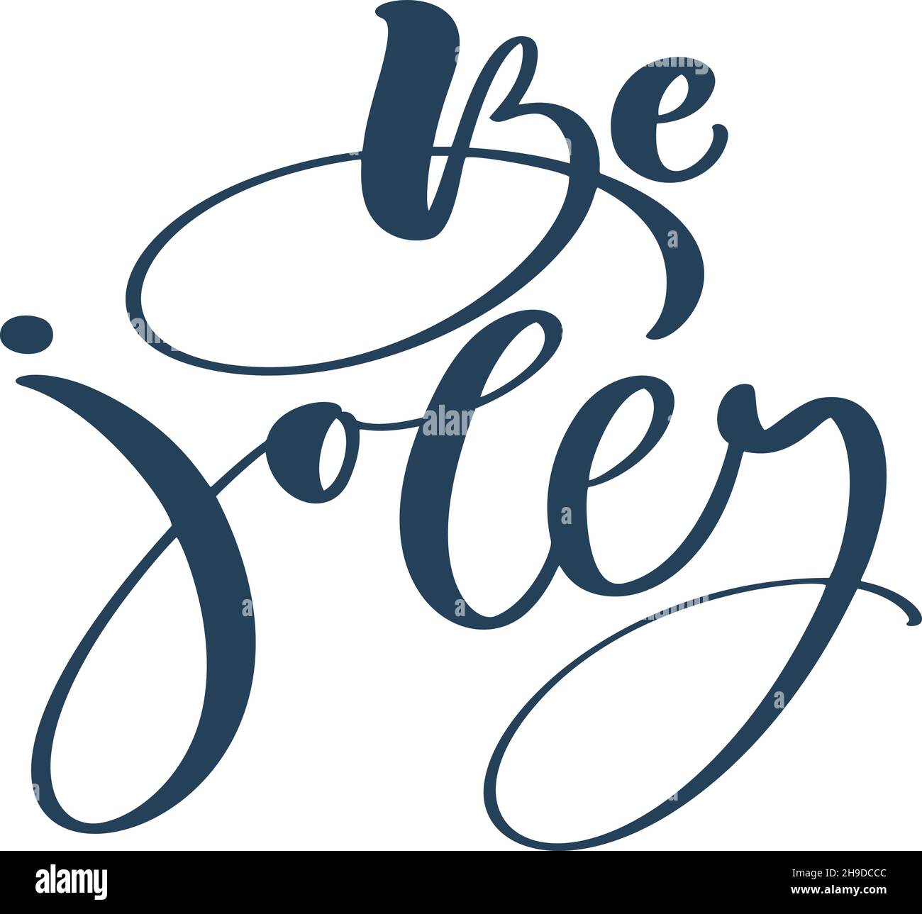 Vector hand drawn vintage lettering text Be Jolly. Brush calligraphic ...