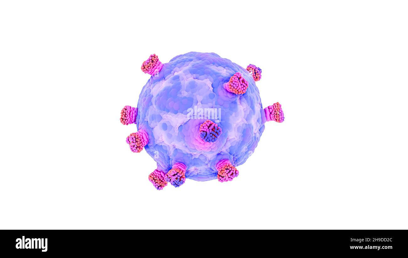 covid-19 omicron subtype variant subvariant omicron coronavirus  stealth version of Omicron BA.2 with negative space 3d rendering Stock Photo