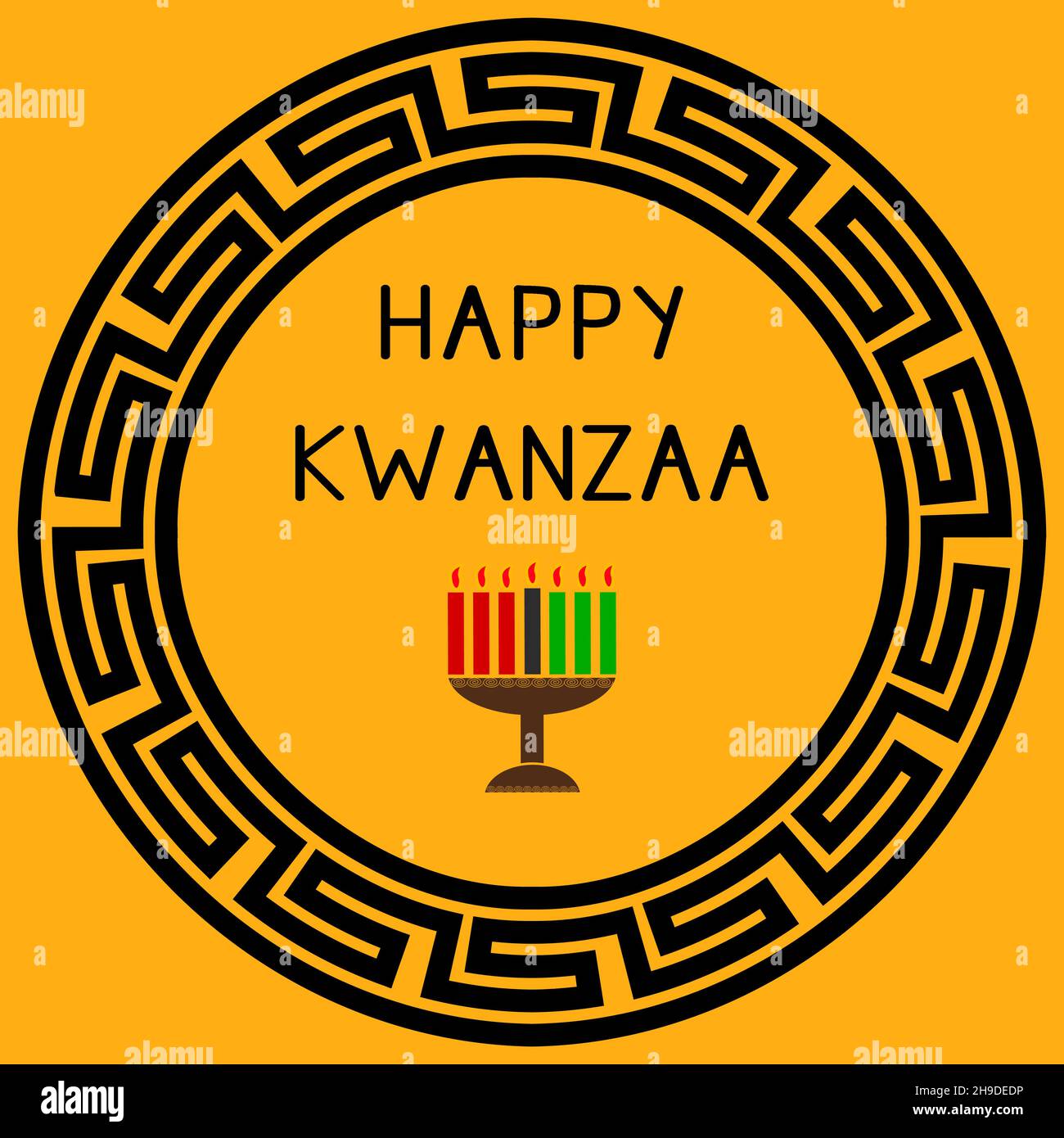 Happy Kwanzaa - Happy Kwanzaa decorative greeting card. Celebration of African heritage, unity, and culture Stock Vector