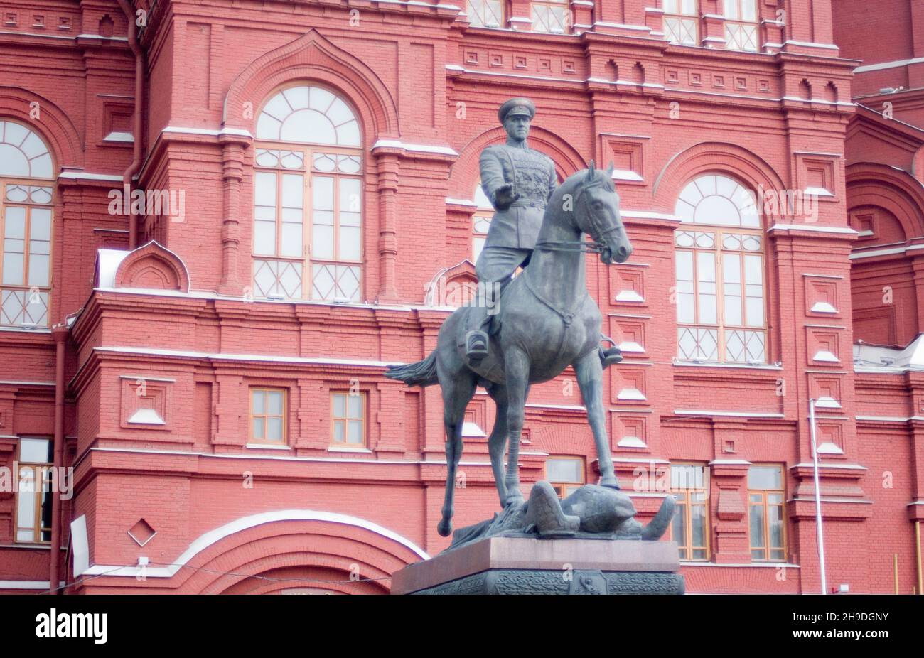 Marshall Zhukov statue outside Red Square in Moscow Russia Stock Photo