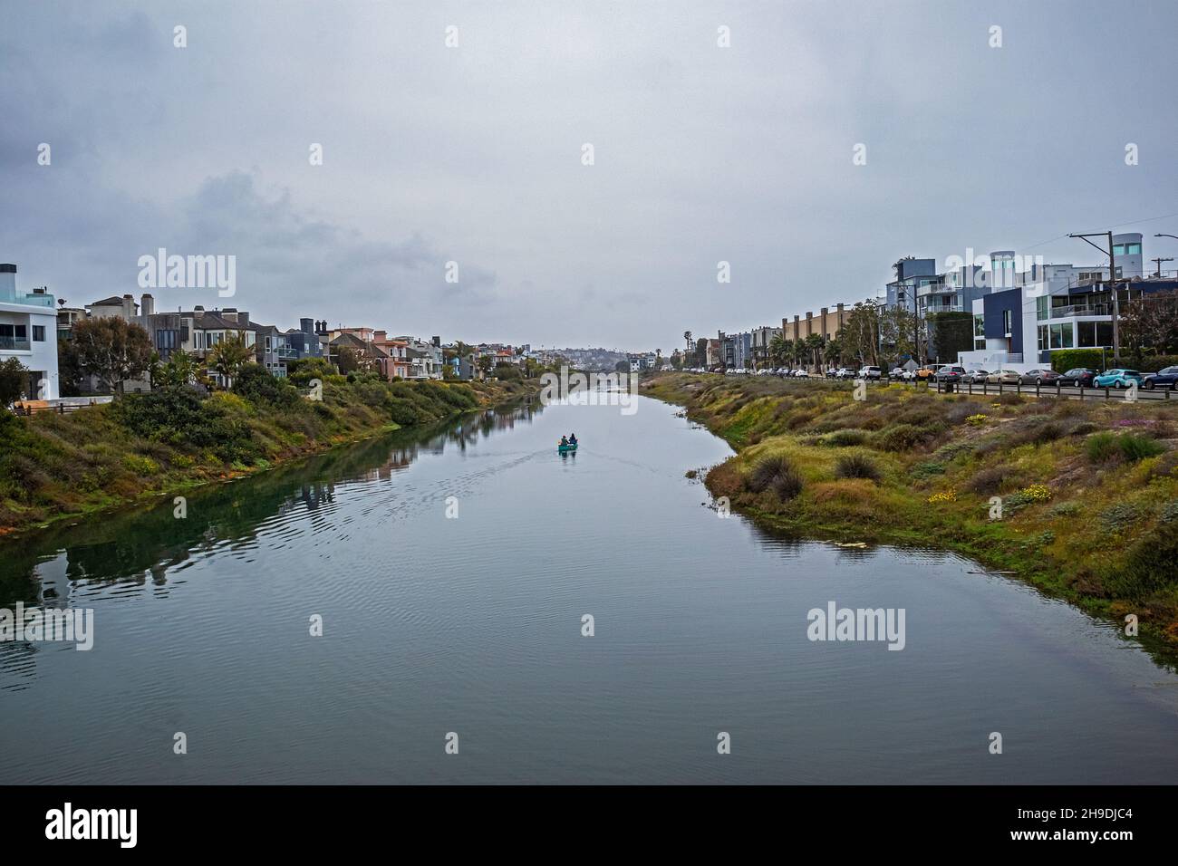 The Ballona Lagoon was once part of the greater Ballona Creek Watershed and was connected to the Ballona Wetlands before much of the wetlands was dred Stock Photo