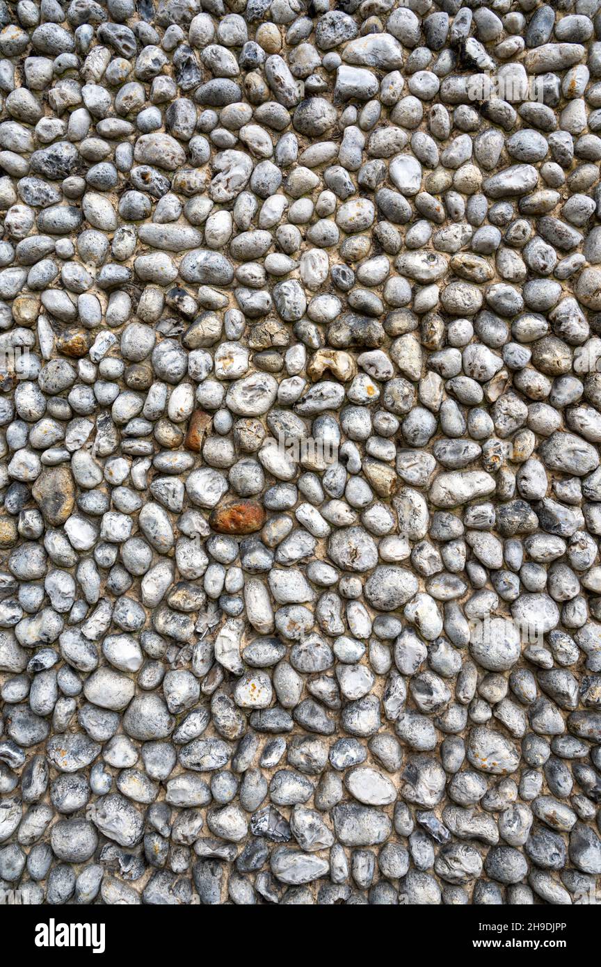 Close up of a traditional flint wall in Holt Norfolk UK Stock Photo