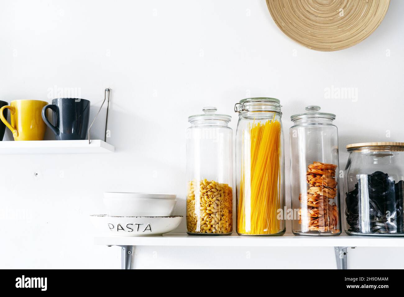 Zero waste kitchenware in cosy kitchen Stock Photo