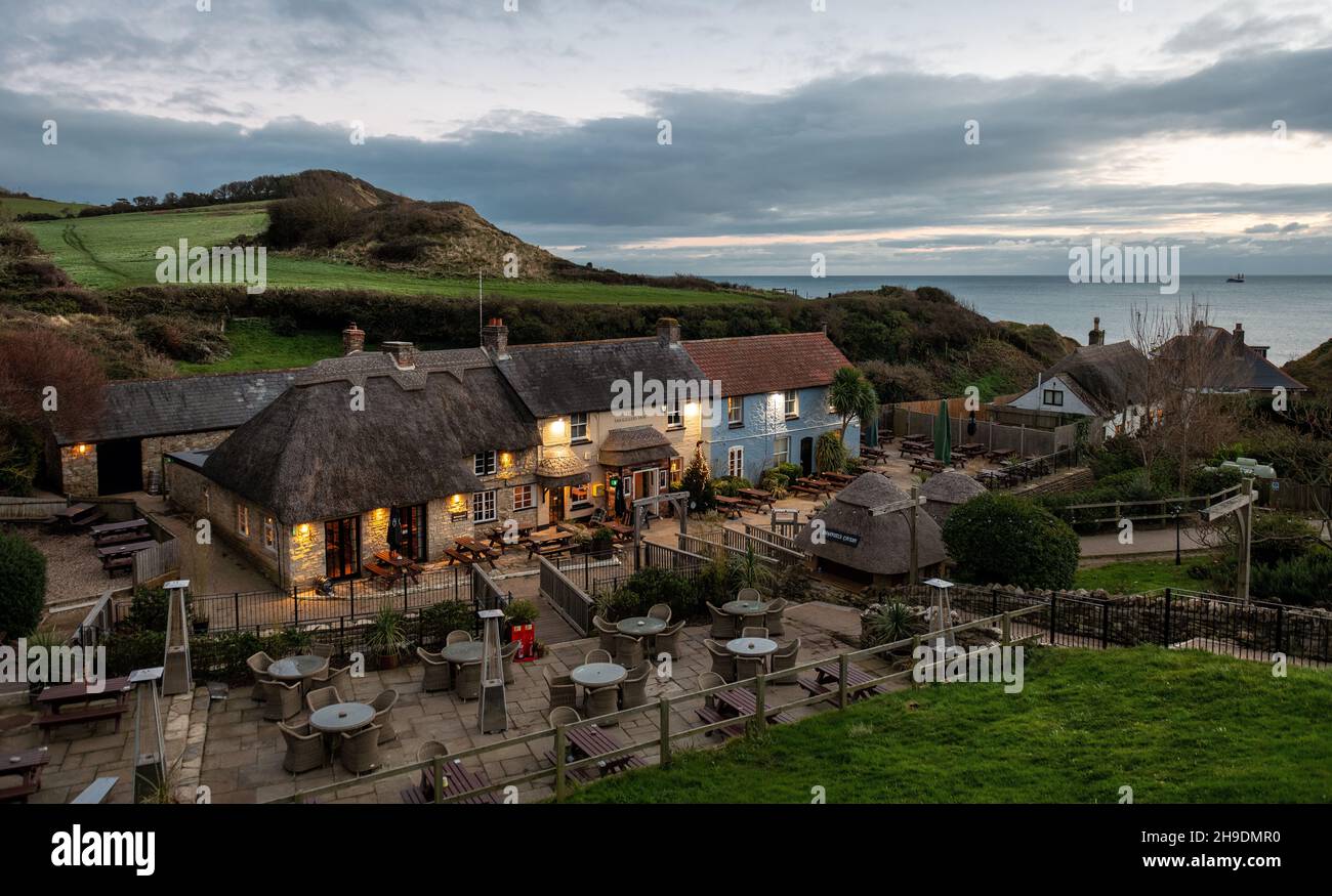 The smugglers inn at Osmington bay, Dorset Stock Photo