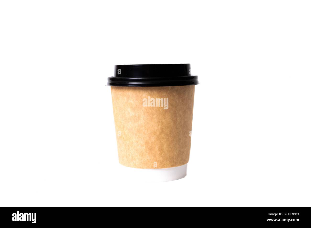 Paper cup with coffee isolated on white background close up Stock Photo ...