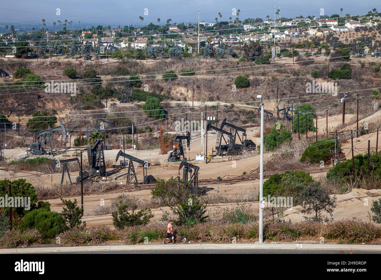 Inglewood Oil Field, Baldwin Hills, Los Angeles, California, USA Stock