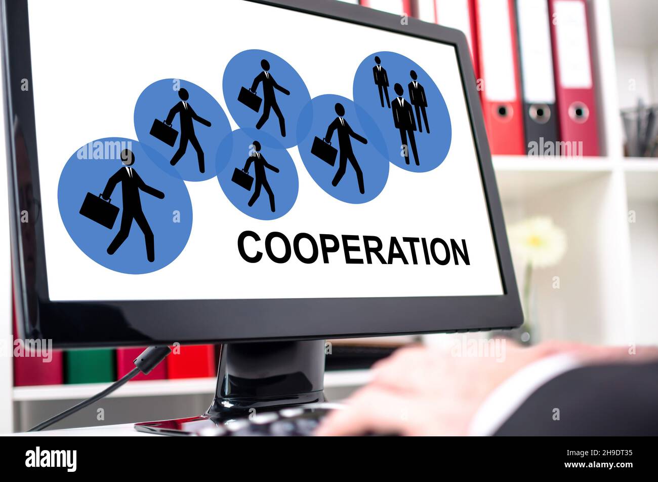 Cooperation concept shown on a computer screen Stock Photo