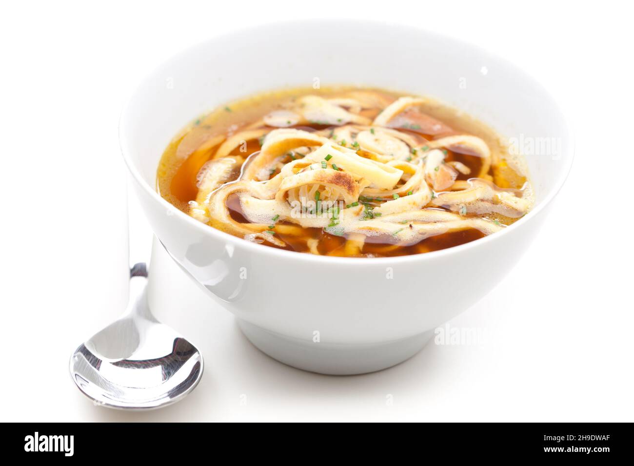 beef soup, clear soup, broth, fat eye, macro, white, background, plate, bowl, food, liquid, clear beef soup, insert, a, without, near, close, foam, in Stock Photo
