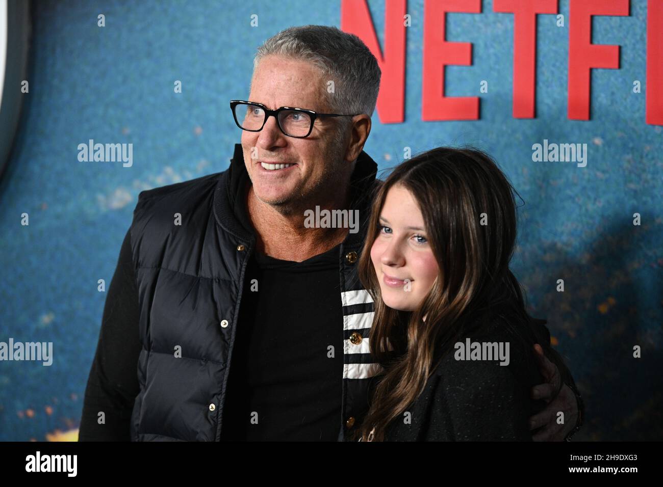 Donny Deutsch and Daisy Deutsch attend Netflix's 'Don't Look Up' World Premiere on December 05, 2021 in New York. Stock Photo