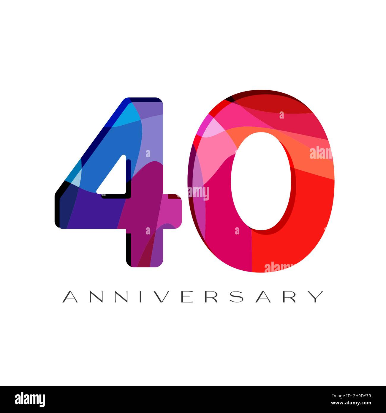 Template logo 40 years anniversary Royalty Free Vector Image