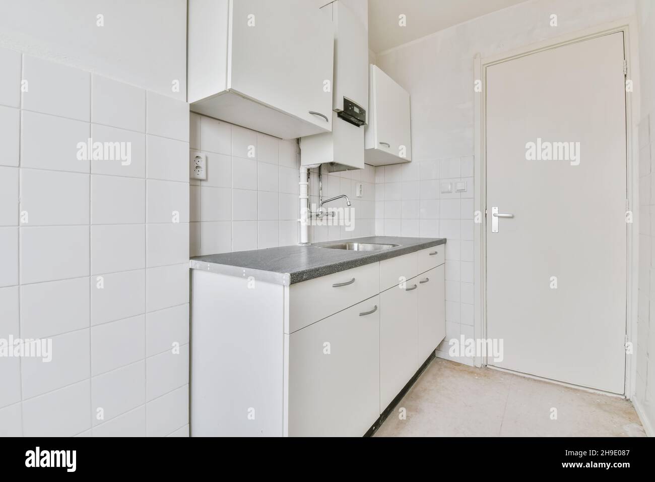 Interior design of small cozy kitchen island Stock Photo