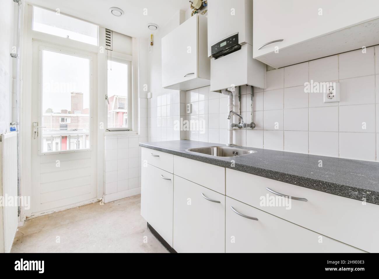 Interior design of small cozy kitchen island Stock Photo