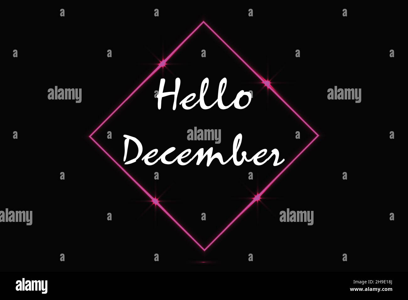 Creative Hello December Vector Design. Modern vector Design for welcome Banner, Poster, Backdrop and greeting cards. Stock Vector