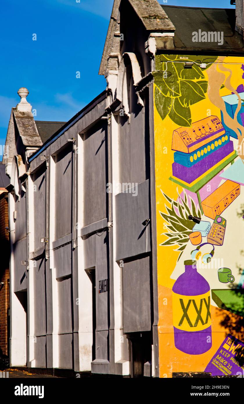 Building with wall art, Leeds, England Stock Photo Alamy